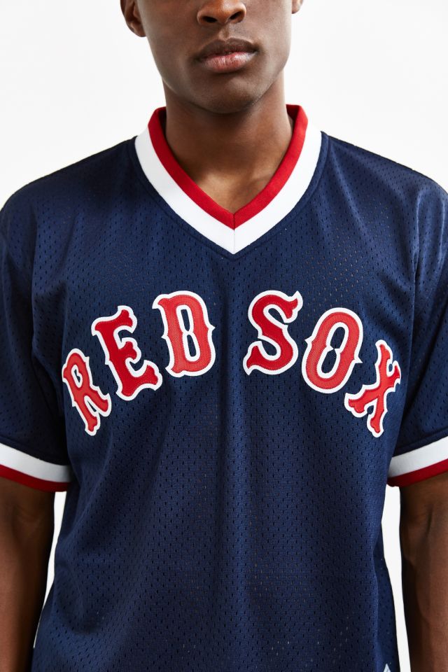 mitchell & ness BOSTON RED SOX 半袖　ユニホーム Boston Red Sox Mens Mitchell & Ness Mesh V Neck Jersey | THE