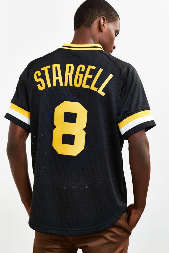 Men's Pittsburgh Pirates Mitchell & Ness Gold Mesh V-Neck Jersey