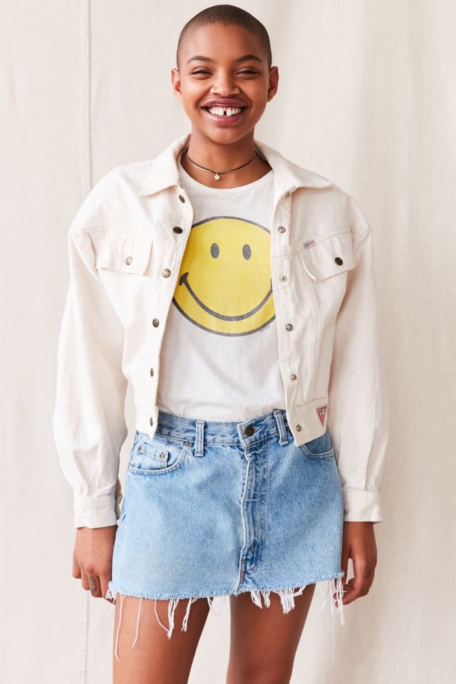 Vintage white sale denim jacket