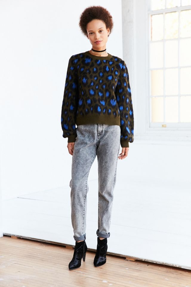 Ecote Brushed Leopard Crew-Neck Sweater #1