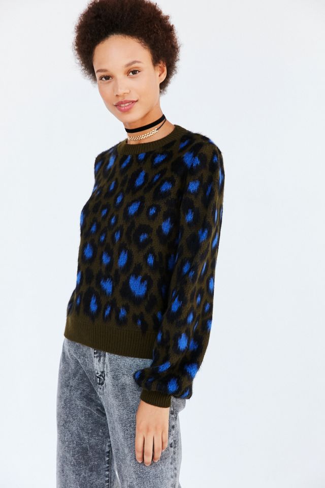 Ecote Brushed Leopard Crew-Neck Sweater #3