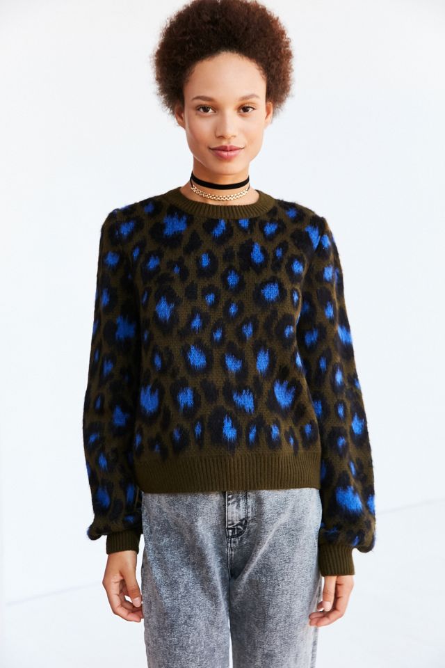 Ecote Brushed Leopard Crew-Neck Sweater #5