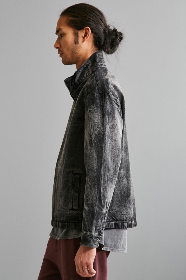 UO Bleached Denim Mock Neck Popover Shirt #2