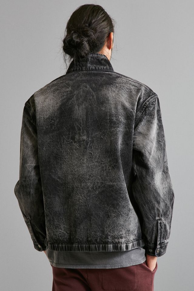 UO Bleached Denim Mock Neck Popover Shirt #3