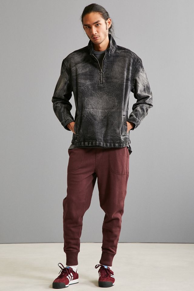 UO Bleached Denim Mock Neck Popover Shirt #5