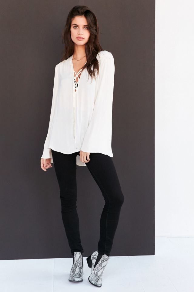 Kimchi Blue Brianna Lace-Up Blouse #1