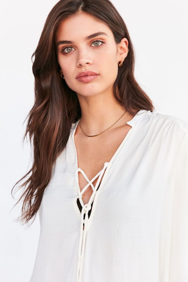 Kimchi Blue Brianna Lace-Up Blouse #2