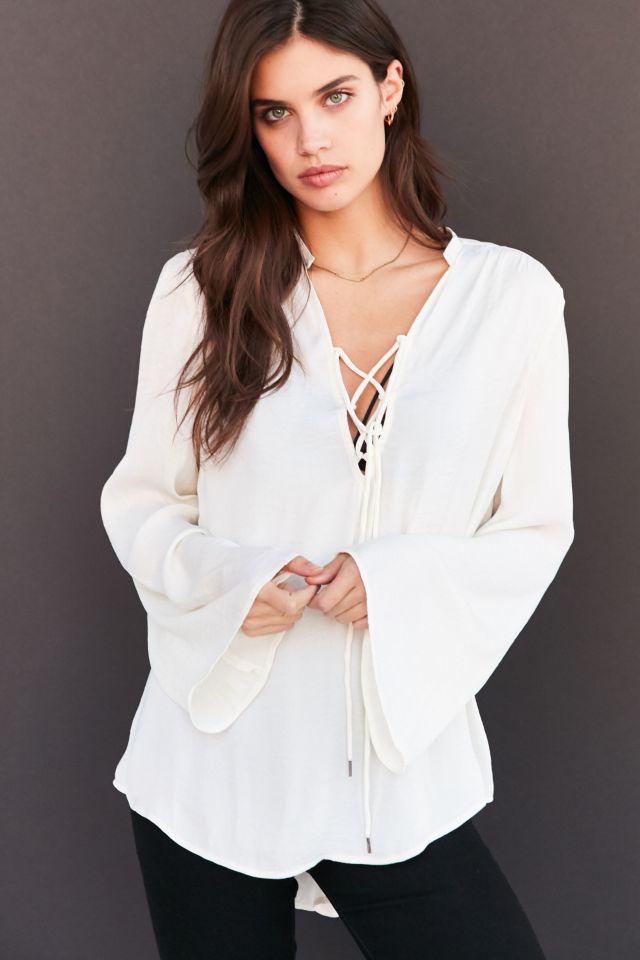 Kimchi Blue Brianna Lace-Up Blouse #4