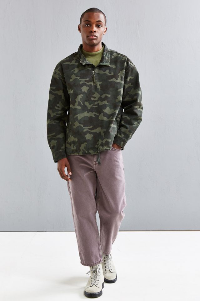 UO Half-Zip Camo Mock Neck Popover Shirt | Urban Outfitters Canada
