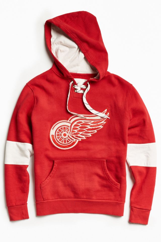 Detroit Red Wings Hockey Lace Hoodie Sweatshirt RED