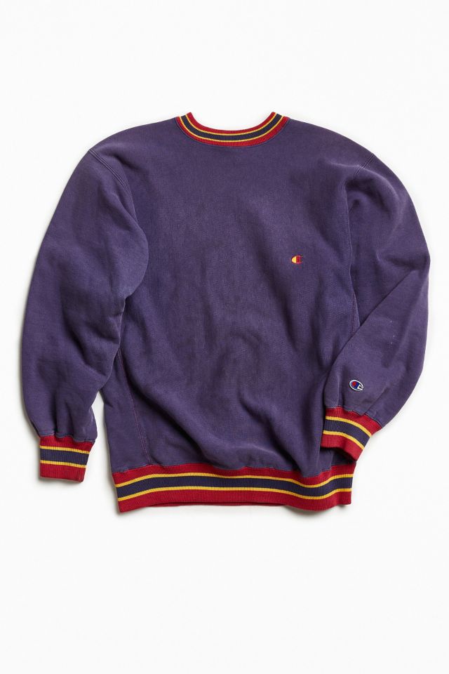 Vintage Champion Contrast Ribbed Crew Neck Sweatshirt Urban Outfitters