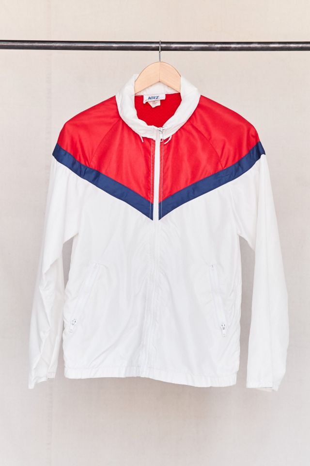 Nike windbreaker best sale white and red