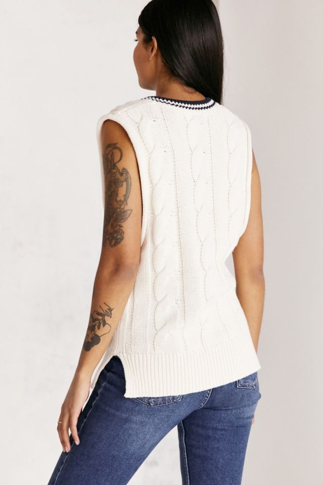 BDG Oversized Cable-Knit Sweater Vest #3