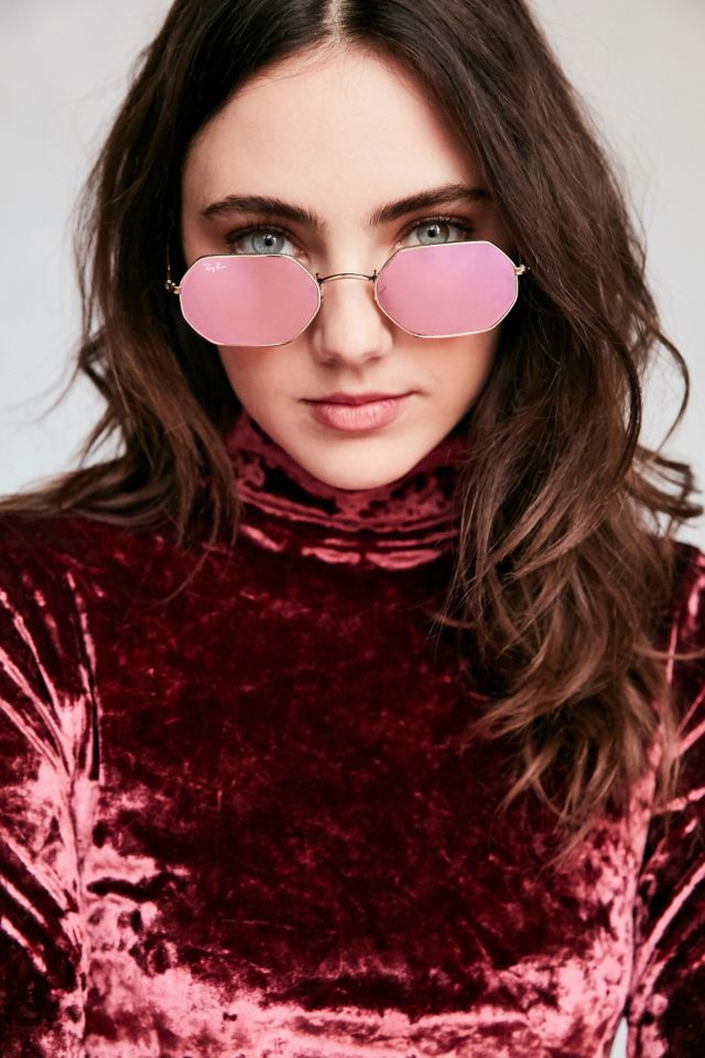 Ray ban hexagonal pink sales mirror