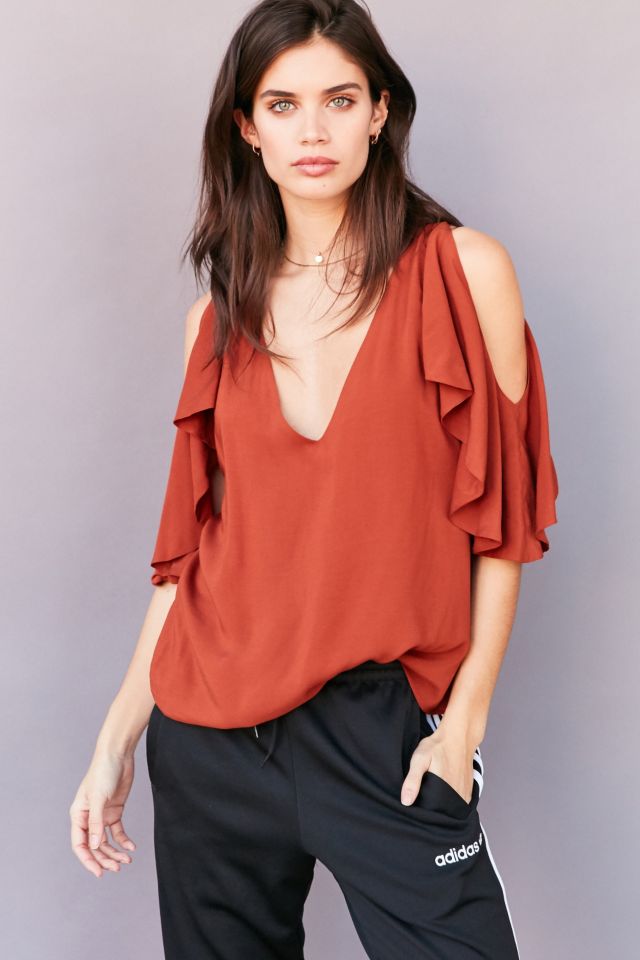 Silence + Noise Riley Cold Shoulder Cape-Sleeve Top #4