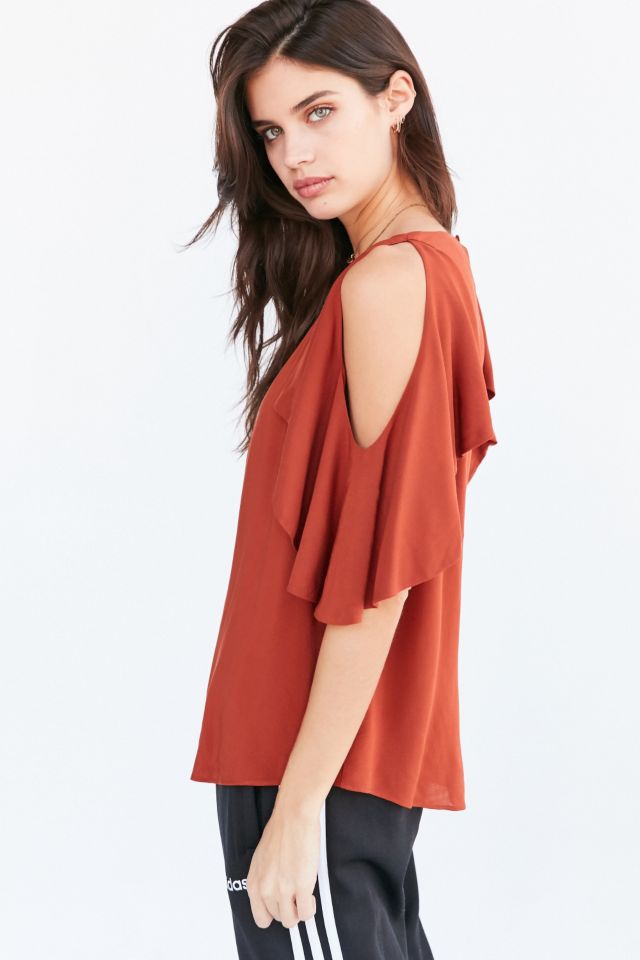 Silence + Noise Riley Cold Shoulder Cape-Sleeve Top #5