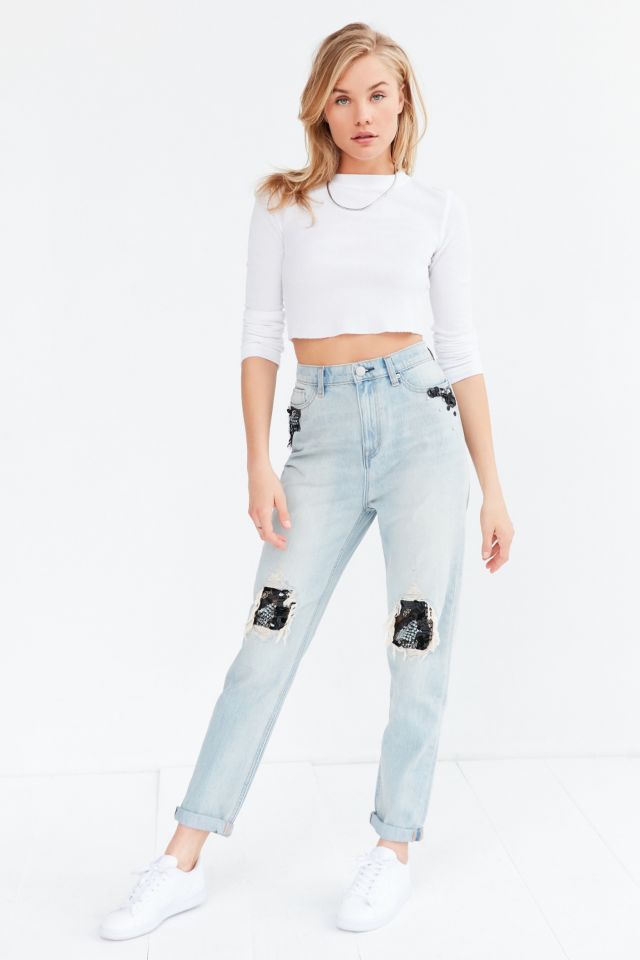 BDG High-Waisted Mom Jean – Ripped Light Wash