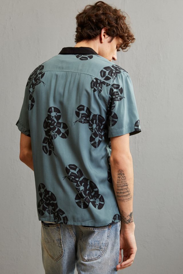 UO Snake Rayon Short Sleeve Button-Down Shirt #2