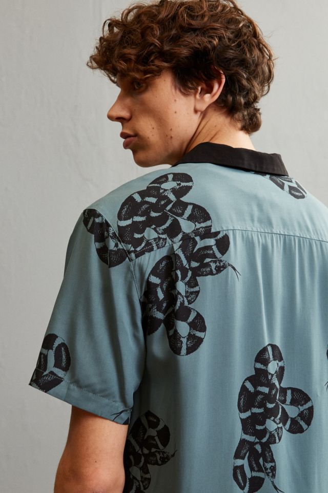 UO Snake Rayon Short Sleeve Button-Down Shirt #3