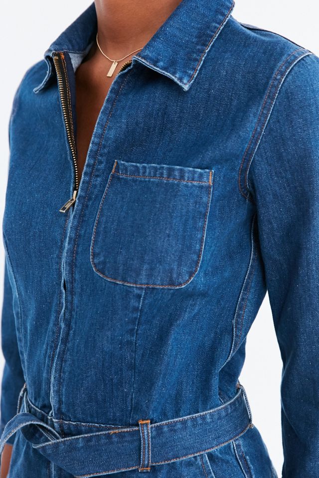 BDG Denim Zip-Front Coverall Romper #5