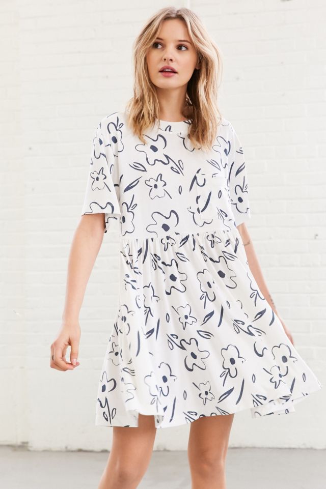 Silence + Noise Cupro Babydoll Mini T-Shirt Dress