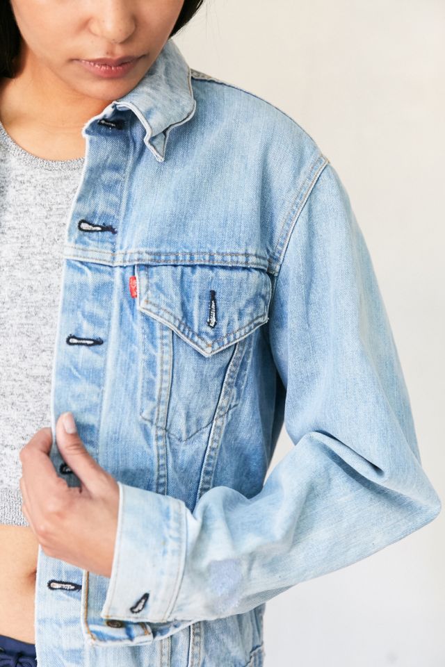 Blouson en denim vintage à empiècements Band #4