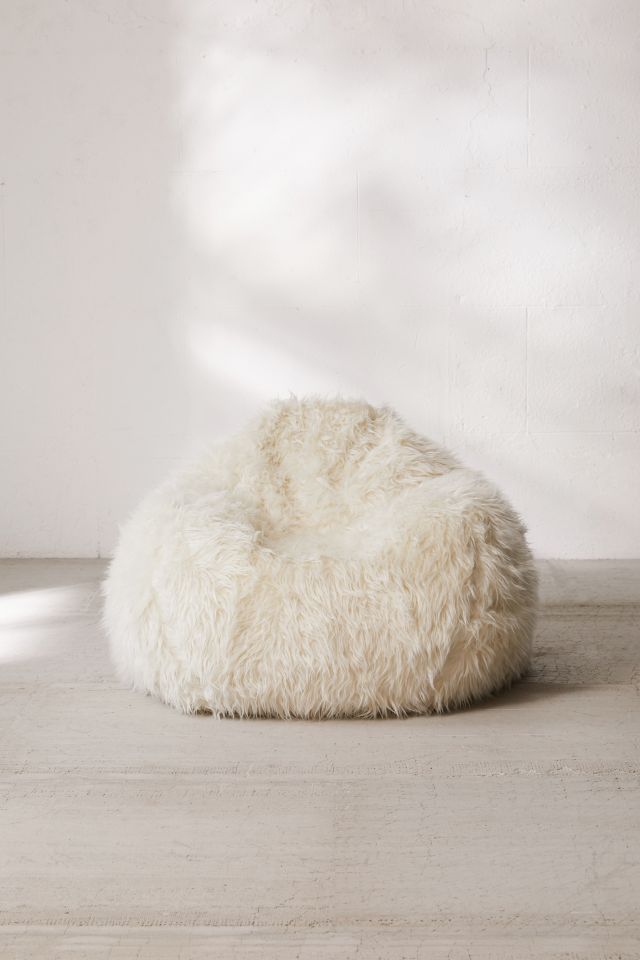 Bean bag best sale white fluffy