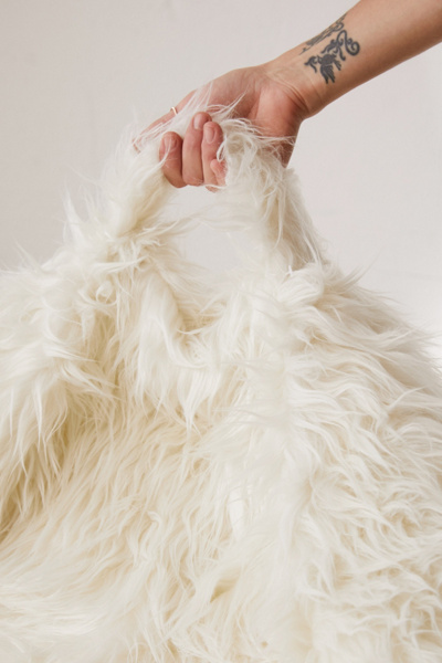 Shannon Faux Fur Shag Bean Bag Chair - Thumbnail 5