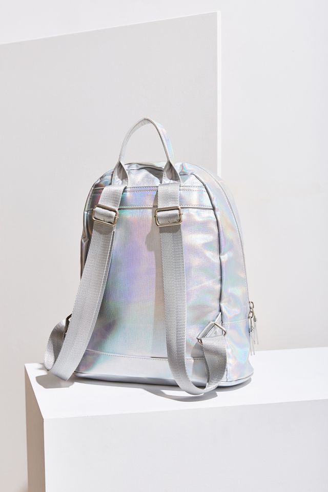 iridescent mini dome backpack Lavender Shimmer Quilted Bag  Aura In Pink Inc Adjustable shoulder straps ensure a comfortable fit Iridescent Backpack | Urban Outfitters