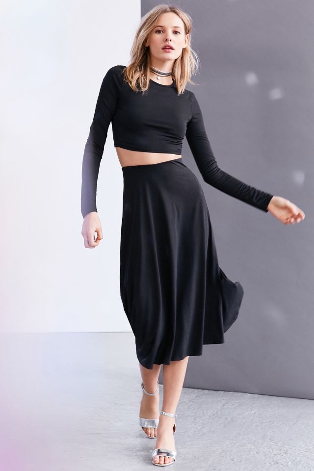 Silence + Noise Slinky Long-Sleeve Two-Piece Dress Set