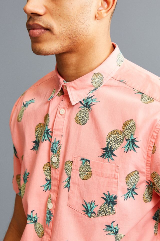 UO Pineapple Toss Short Sleeve Button-Down Shirt #4