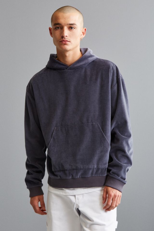 UO Malone Velour Hoodie Sweatshirt | Urban Outfitters