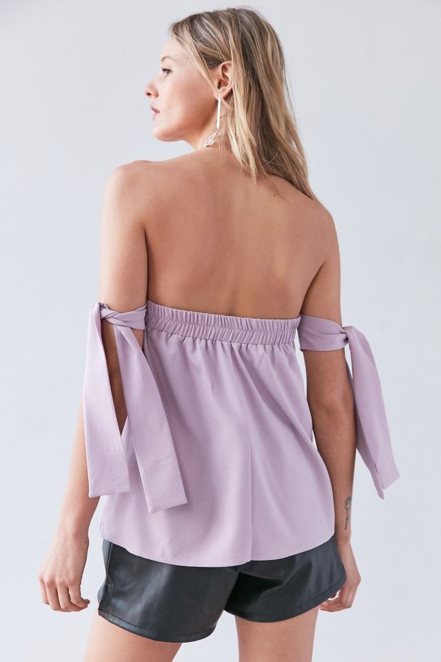 Silence + Noise Lovers Lane Off-The-Shoulder Tie Top #1