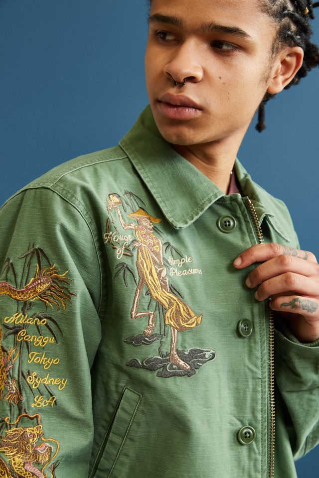 Embroidered deck jacket sale