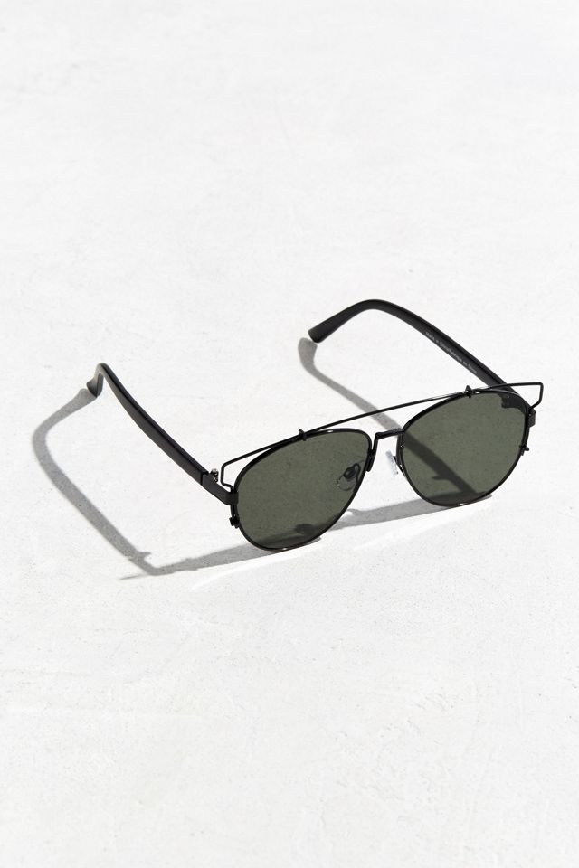 Extended Brow Bar Aviator Sunglasses | Urban Outfitters