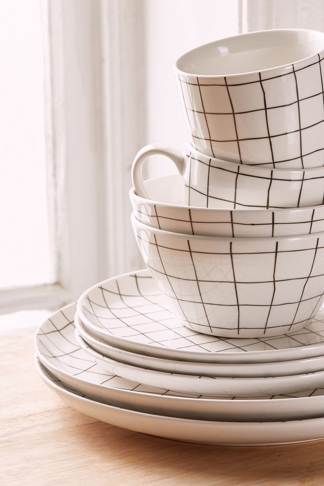 16-Piece Wonky Grid Dinnerware Set #2