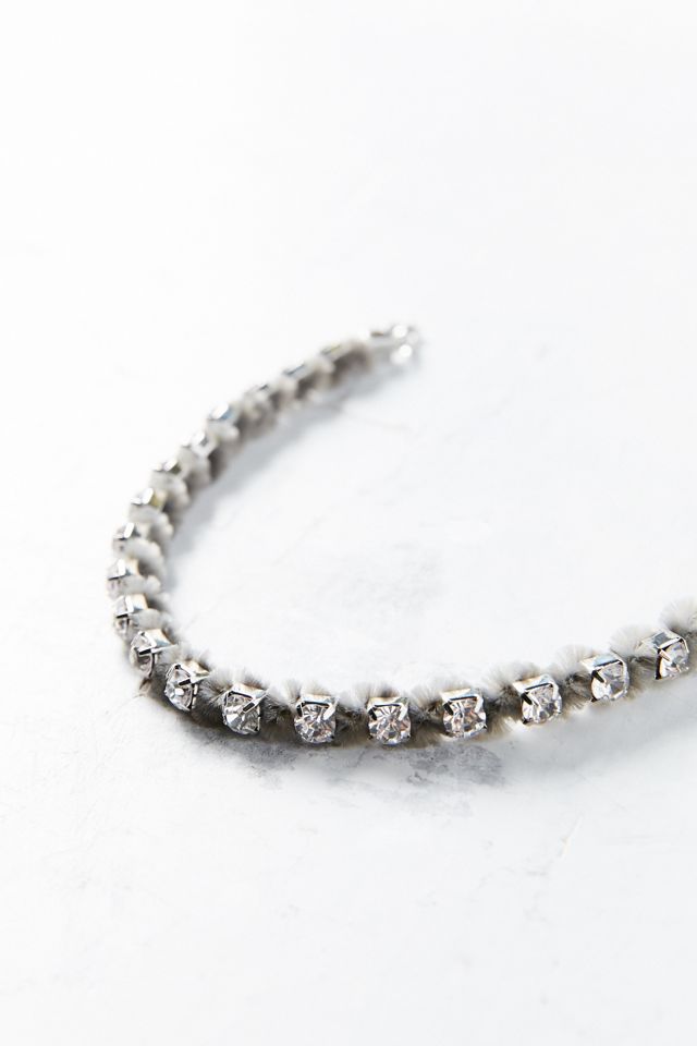Kit Rhinestone Velvet Fuzz Choker Necklace #2