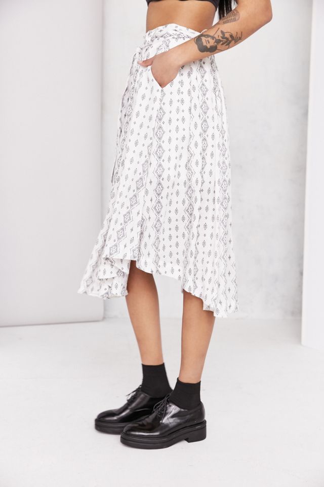 Moon River Printed Tie-Waist Midi Skirt #2