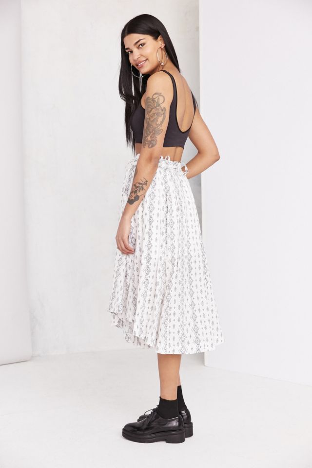 Moon River Printed Tie-Waist Midi Skirt #3