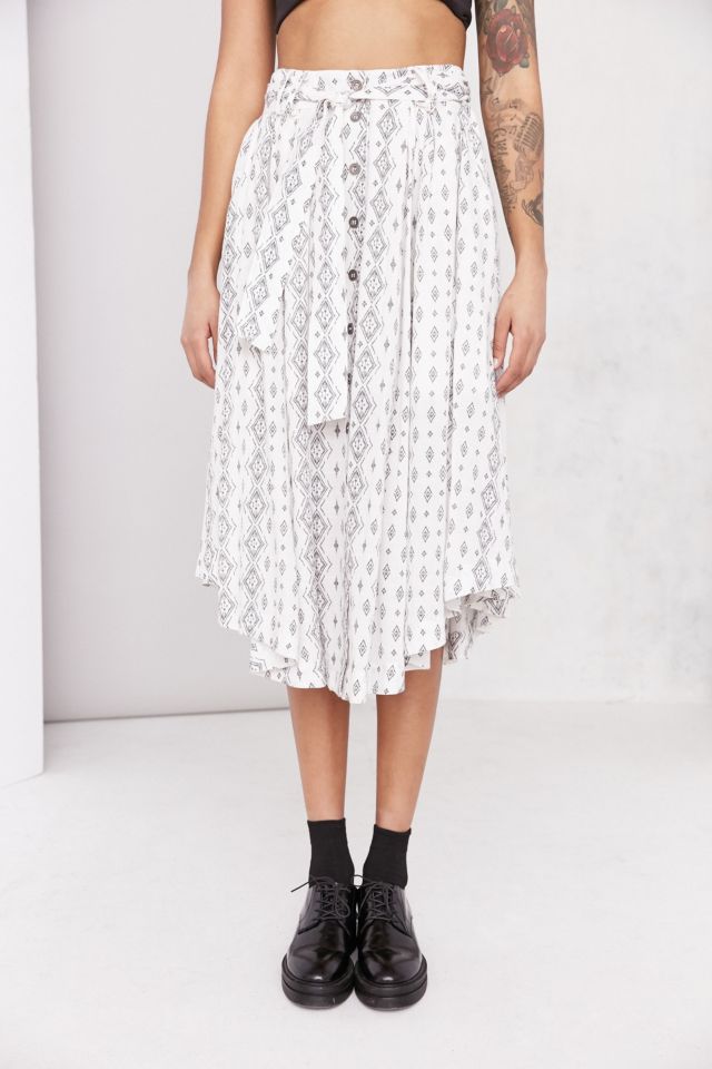 Moon River Printed Tie-Waist Midi Skirt #4