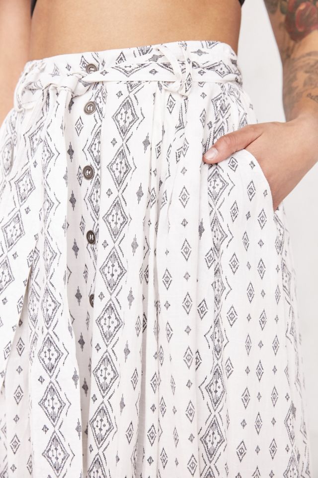 Moon River Printed Tie-Waist Midi Skirt #5