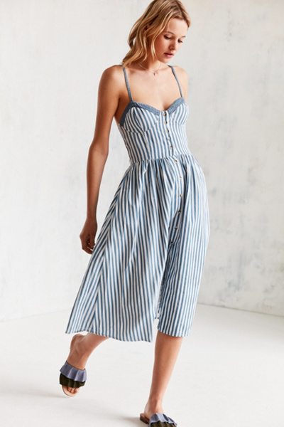 Rolla's Eve Stripe Button-Down Midi Dress | Urban Outfitters