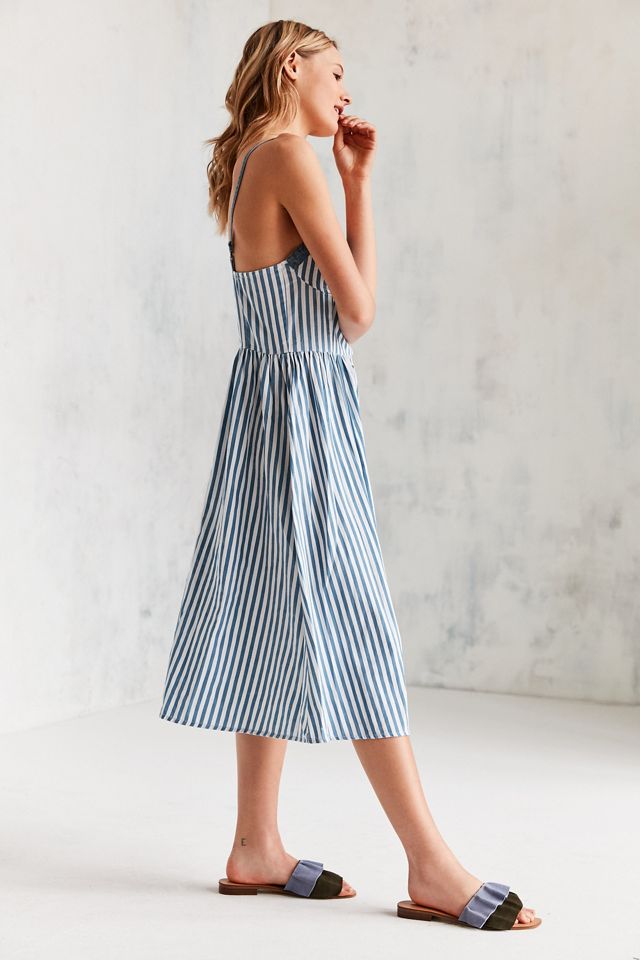 Rolla's Eve Stripe Button-Down Midi Dress