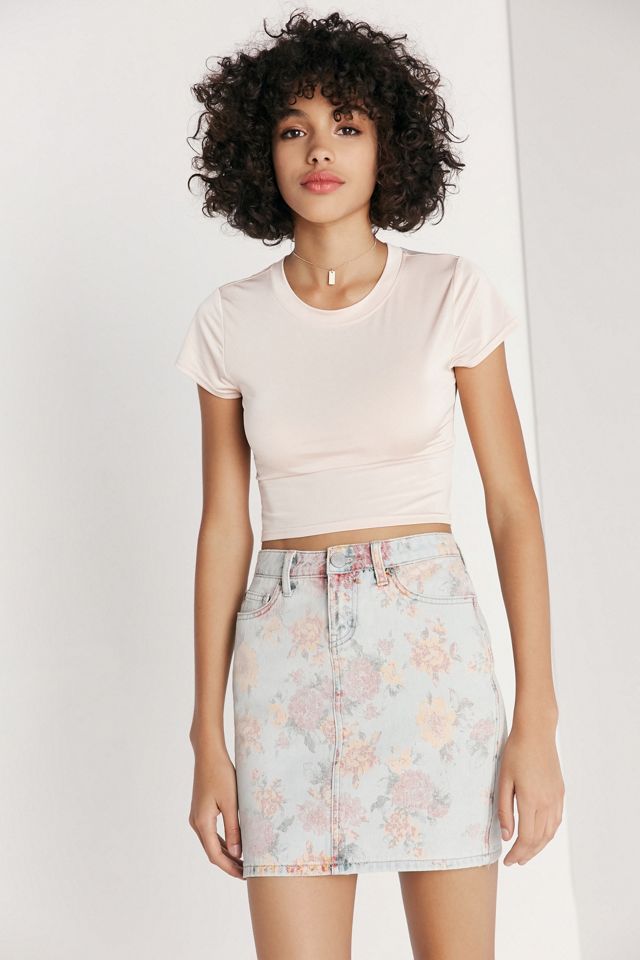 BDG Floral Print Denim Mini Skirt | Urban Outfitters