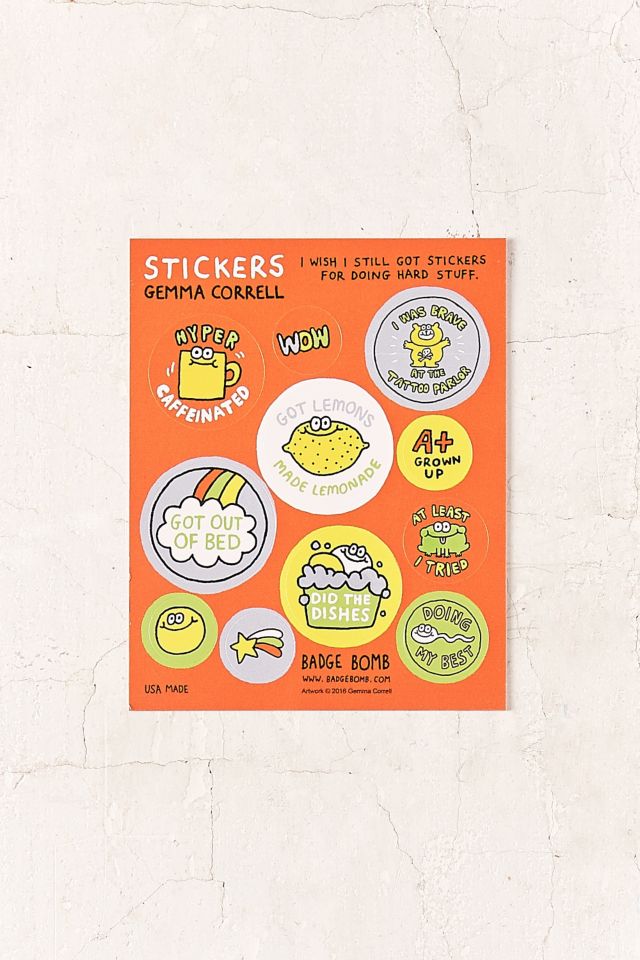 Ensemble d'autocollants Hard Stuff Gemma Correll #1