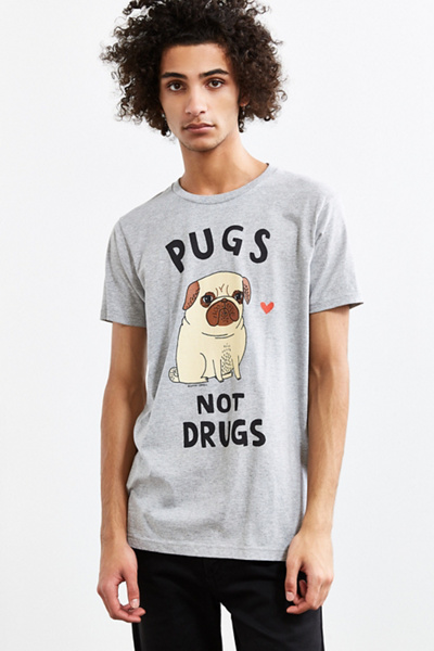 pugs not drugs shirt urban outfitters