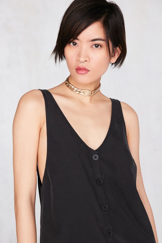 Silence + Noise Lester Button-Front Culotte Romper #2