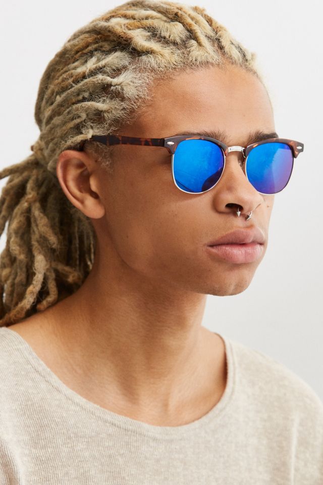Classic Half-Frame Mirrored Sunglasses #1