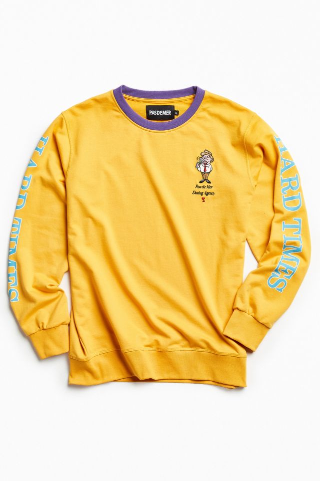 Pas de Mer Hard Times Crew Neck Sweatshirt | Urban Outfitters