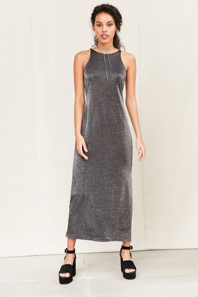 Vintage Black Glitter Knit Maxi Dress | Urban Outfitters
